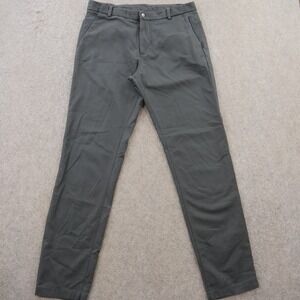 Lululemon Pants Mens 34 Flat Gray Front Gray ABC Slim Fit Mid Rise Logo Golf